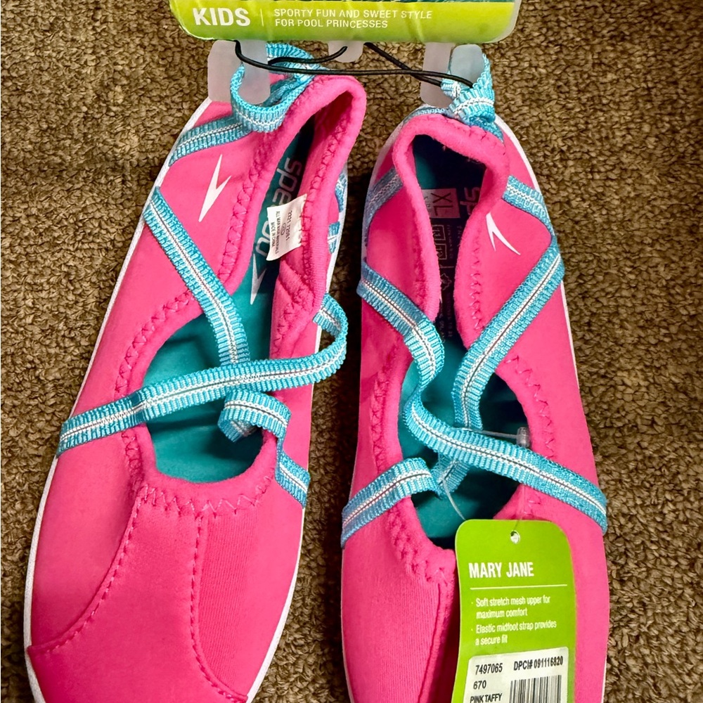 Kids Mary Jane Water Shoes - Pink & Teal